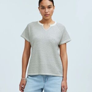 NWT Madewell Splitneck Raglan-Sleeve Tee in Stripe